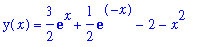 y(x) = 3/2*exp(x)+1/2*exp(-x)-2-x^2